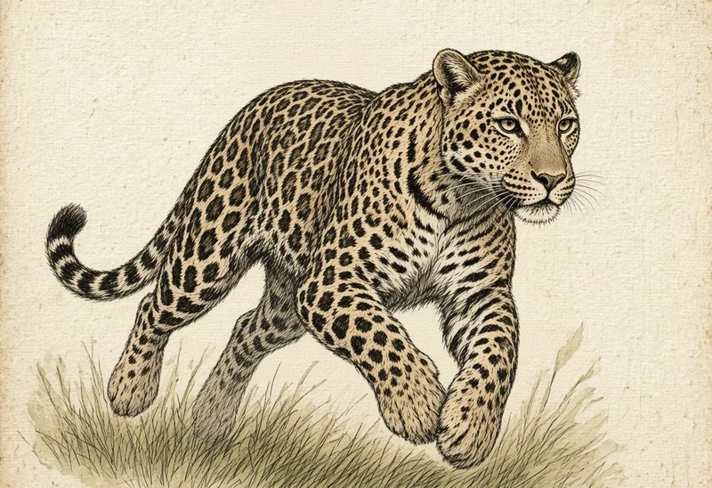 Field sketch of a leopard (báo hoa mai)