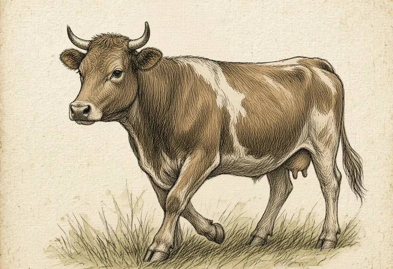 Field sketch of a cow (con bò)