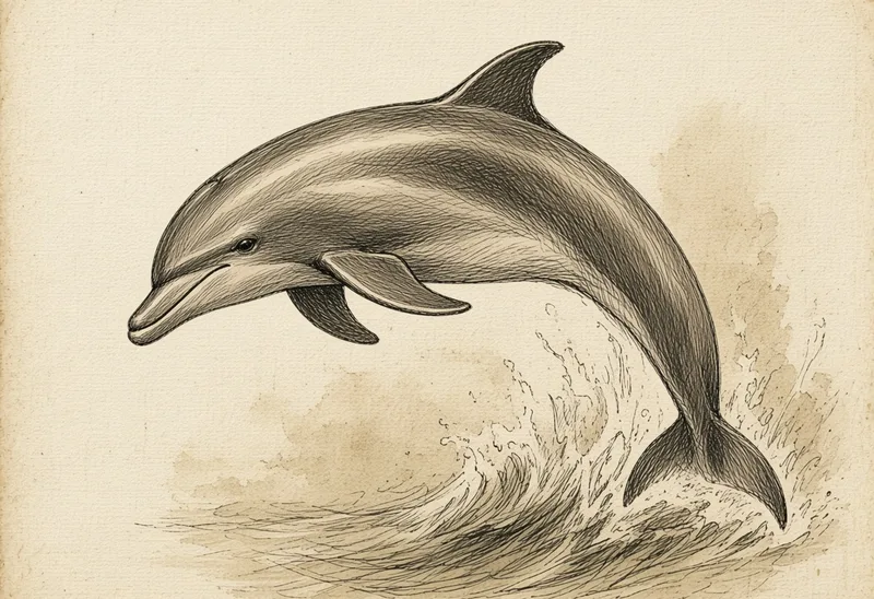 Field sketch of a dolphin (cá heo)