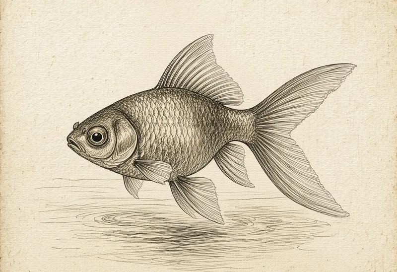 Field sketch of a goldfish (cá vàng)