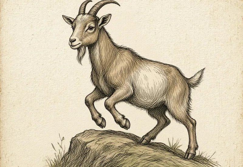 Field sketch of a goat (con dê)