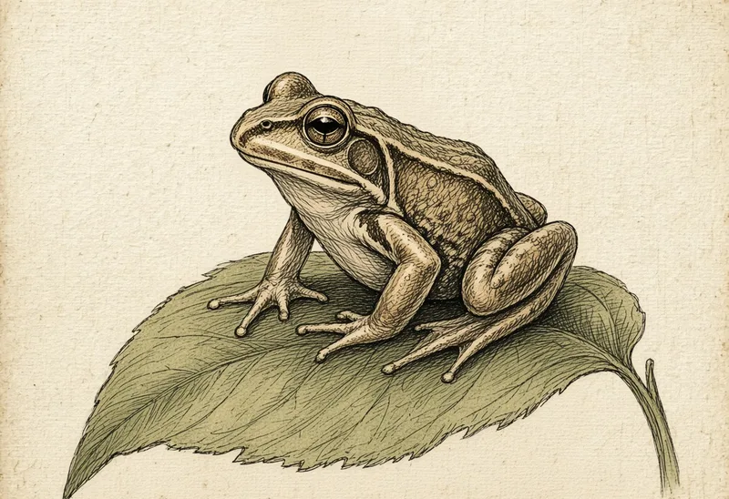 Field sketch of a frog (con ếch)