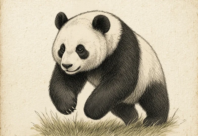 Field sketch of a panda (gấu trúc)