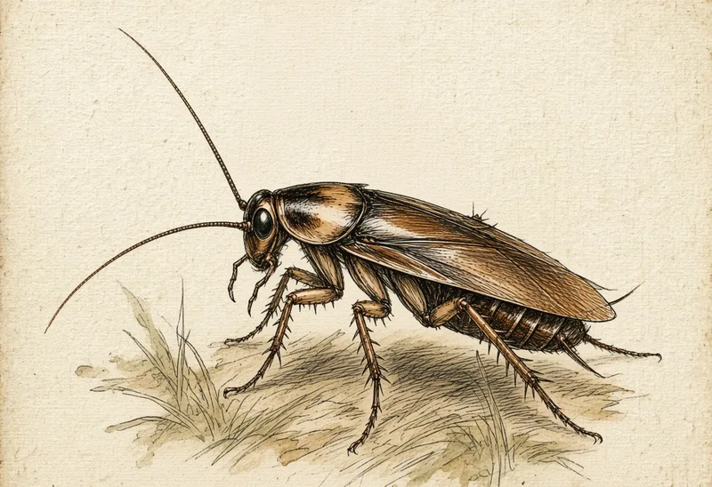 Field sketch of a cockroach (con gián)