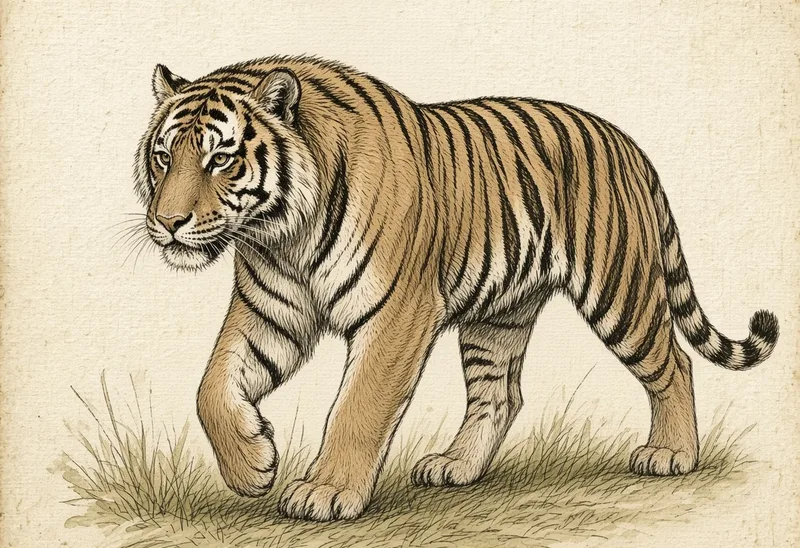 Field sketch of a tiger (con hổ)