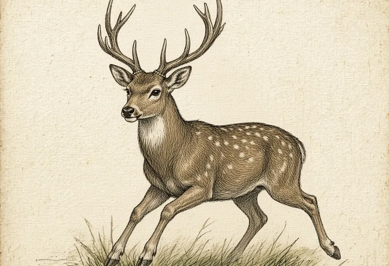 Field sketch of a deer (con hươu)