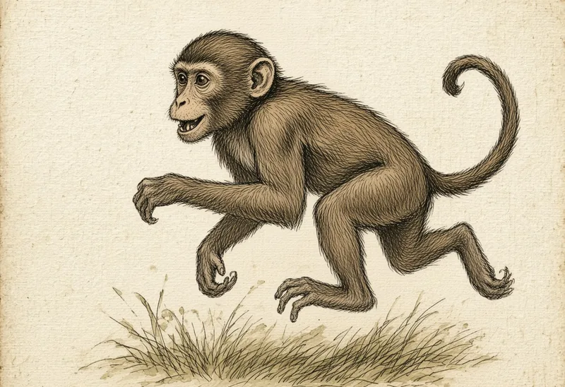 Field sketch of a monkey (con khỉ)
