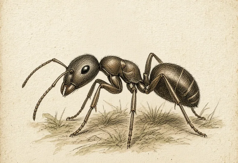Field sketch of an ant (con kiến)