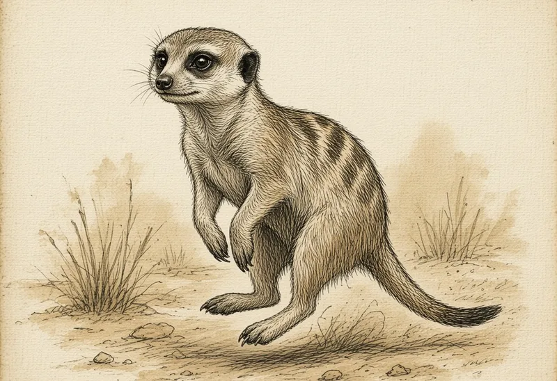 Field sketch of a meerkat