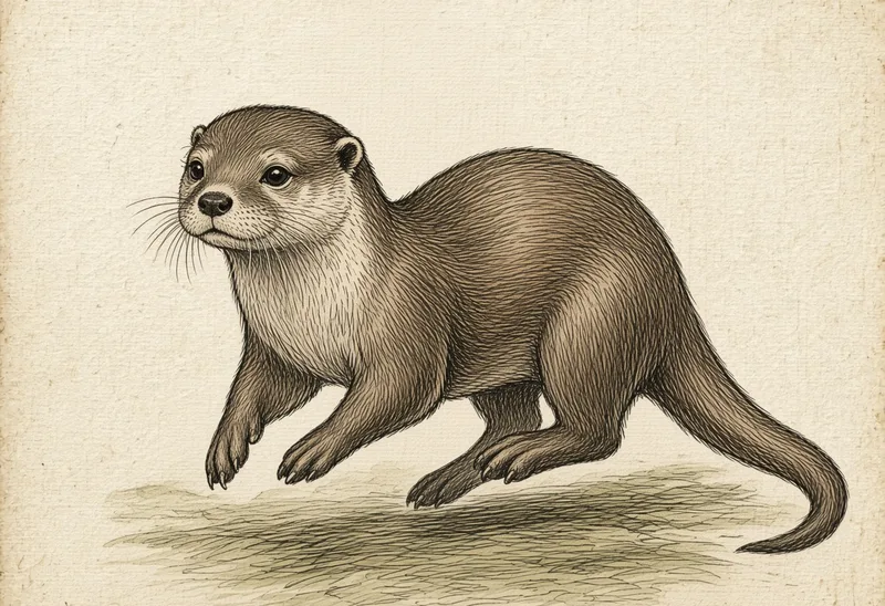 Field sketch of an otter (rái cá)