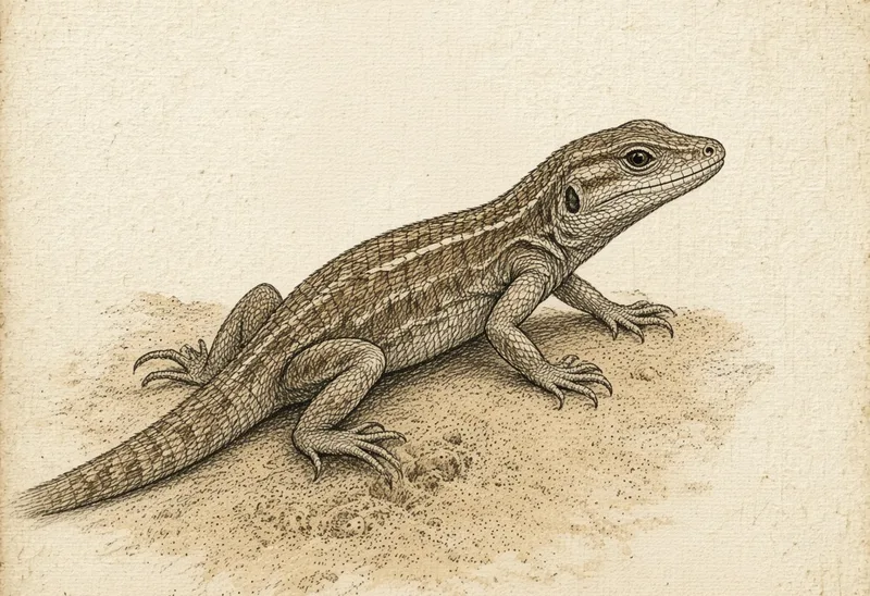 Field sketch of a sand lizard (rồng đất)