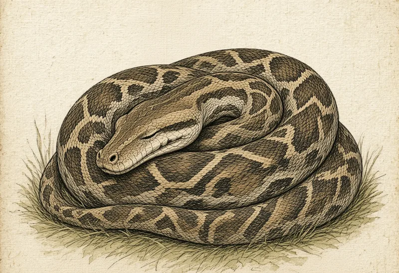 Field sketch of a python (trăn gấm)
