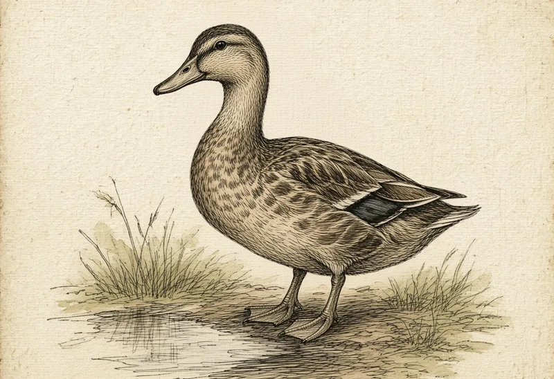 Field sketch of a duck (con vịt)